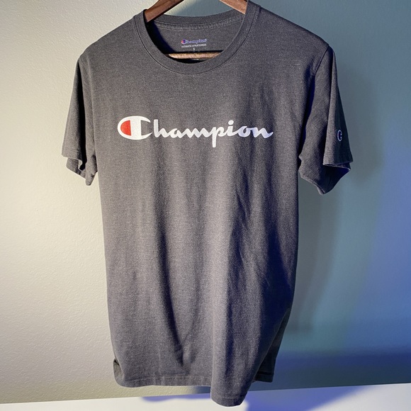 Champion Gray Tee Cotton Small - Picture 2 of 8